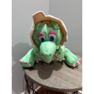 VINTAGE LJN TOYS TINY DINOS GUY GILCHRIST DINOSAUR GREEN NYLON PARACHUTE PLUSH